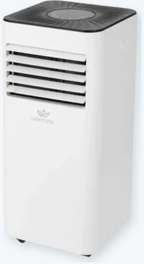 Aire acondicionado portátil Climate King A010G, 700 mm de altura, vista frontal en ángulo