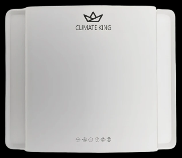 Climate King AirDeck Pro, aire acondicionado monobloc para cubierta plana: panel interior, vista frontal