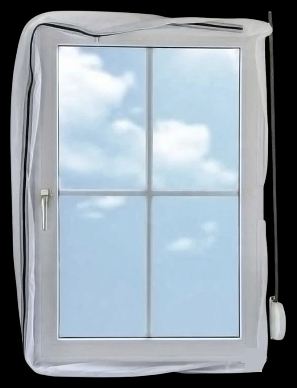 Climate King Airlock 100 Fensterabdichtung rund um ein Fenster, mit Reißverschluss