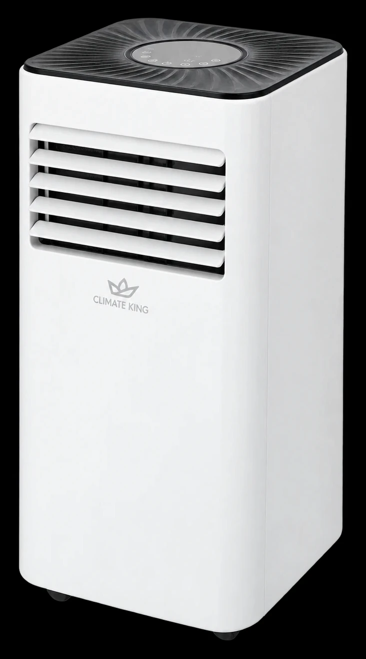 Climate King A010G portable air conditioner, angled front view